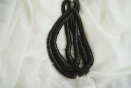 Schmuckperlen Stränge – schwarze Scheibenperlen Konvolut