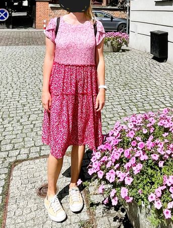 Sommerkleid M/L midi 100% Viscose Blumenkleid Midi dress