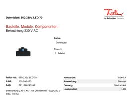 LED-Einsatz für Feller Drehdimmer – Farbe Blau – 230V LED