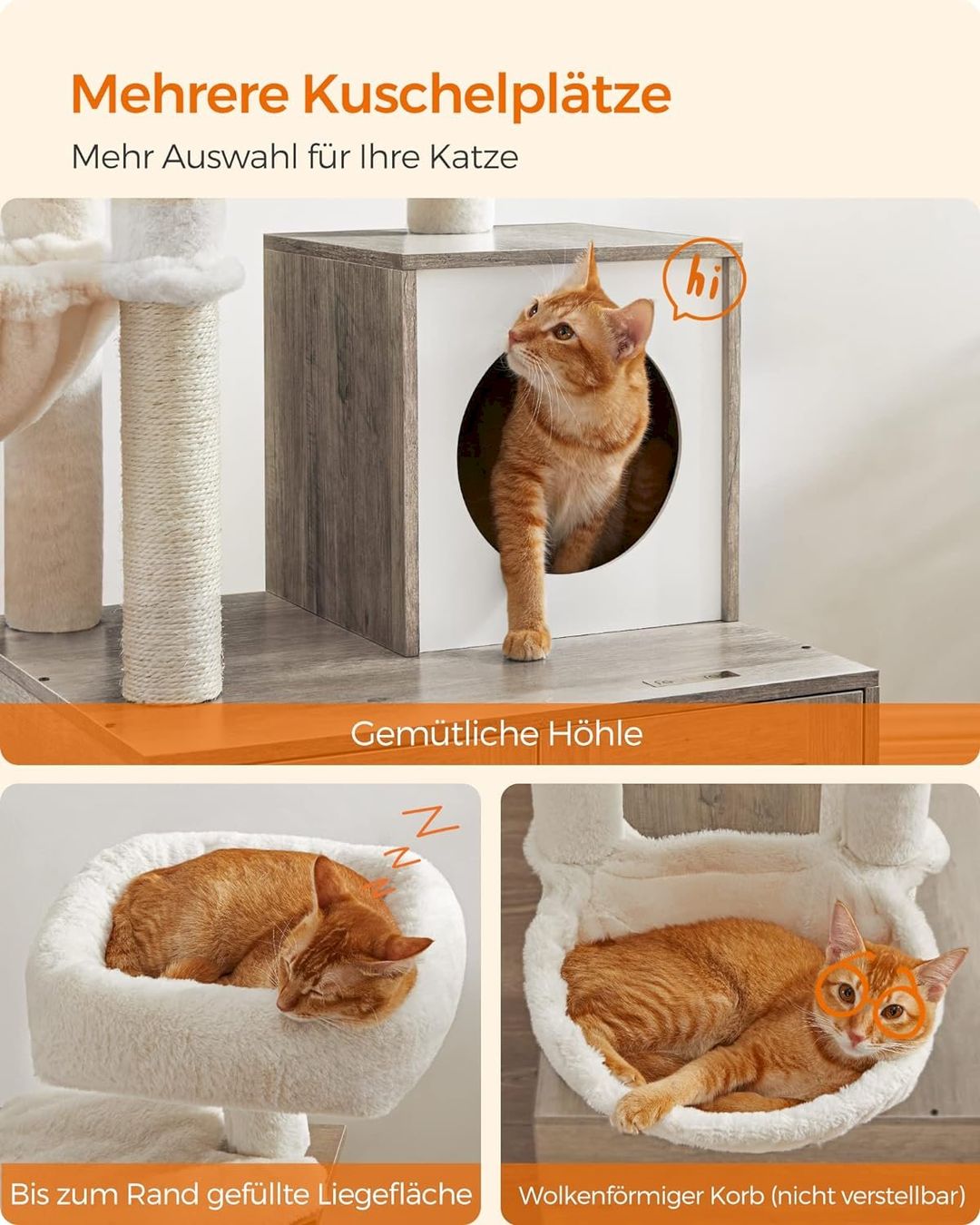 Katzenbaum - Kratzbaum: Feandrea Kratzbaum greige 140 cm – Neu und originalverpackt aus Bottighofen von zaap 6