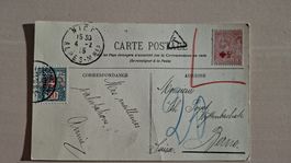 Carte postale Cap-d'Ail Radium Hôtel timbre Monaco 1915