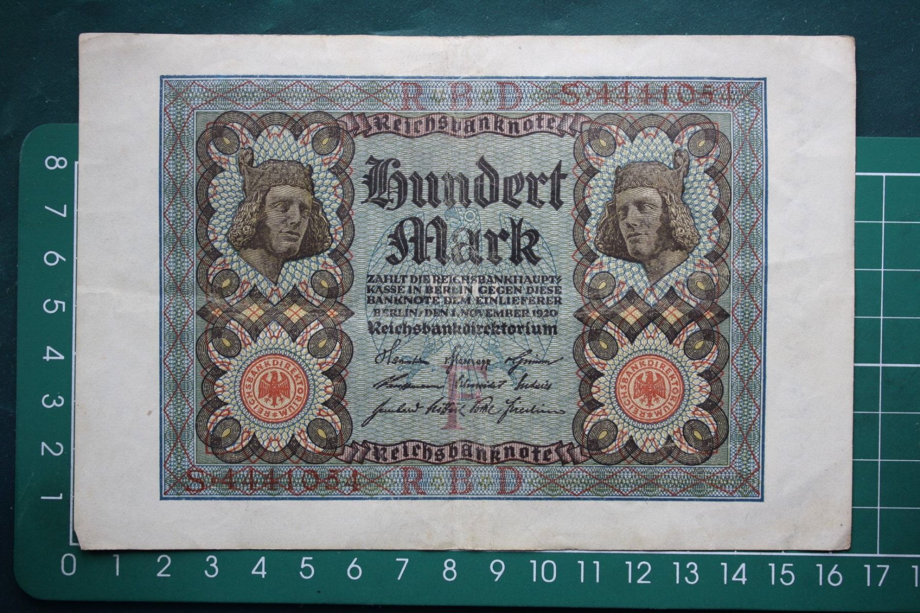 Banknoten: currency reichsbanknote 100 Mark 1920 – Gebraucht aus Laupen BE von Gufi57