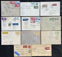 Schweiz 11 Belege 1927-1949 Flugpost Pro Aero Lot