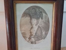 Antiker Stich "Mrs. Alchorne" mit Rahmen, Rarität!