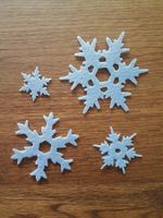 4 Stk Filz Schneeflocken gestanzt, Felt Die cuts