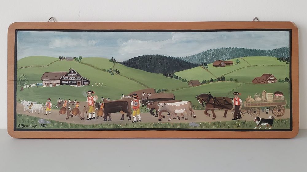 Appenzeller Alpaufzug gemalt datiert, signiert | Kaufen auf Ricardo