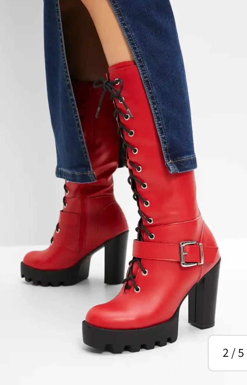 Scarpe da donna: Rote Schnürstiefel, Gr. 37, Neu – Nuovo e nell'imballaggio originale da Zürich venduto da stefanella 3