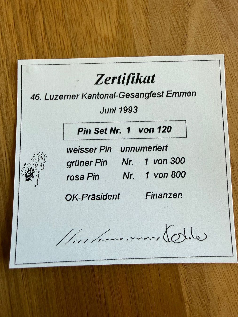 Plaketten & Abzeichen: Pin Set 46. Luzerner Kantonal-Gesangfest 1993 – Gebraucht aus Dallenwil von att_82gp 1