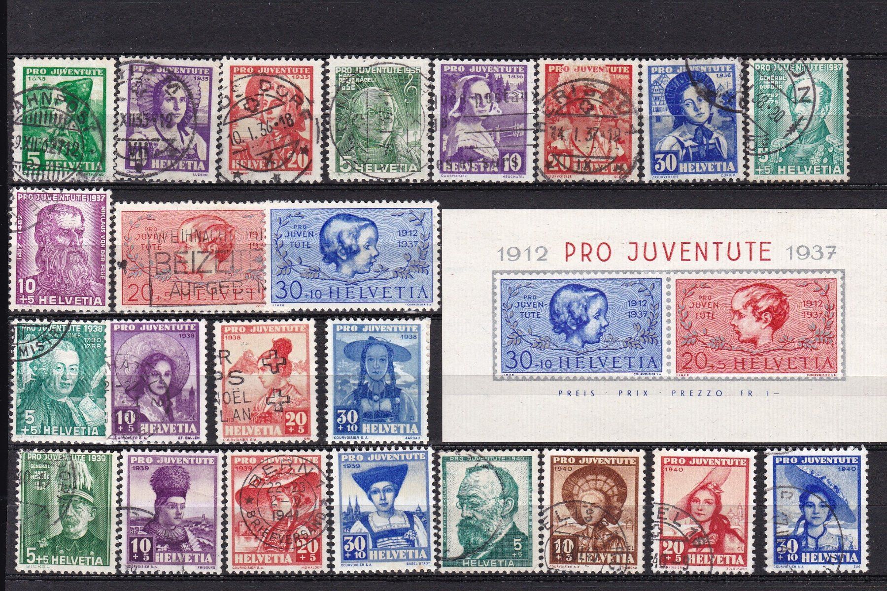 Tutti i francobolli: Pro Juventute Briefmarken Lot ab Vorläufer – Usato da Münchwilen AG venduto da Nesar 2