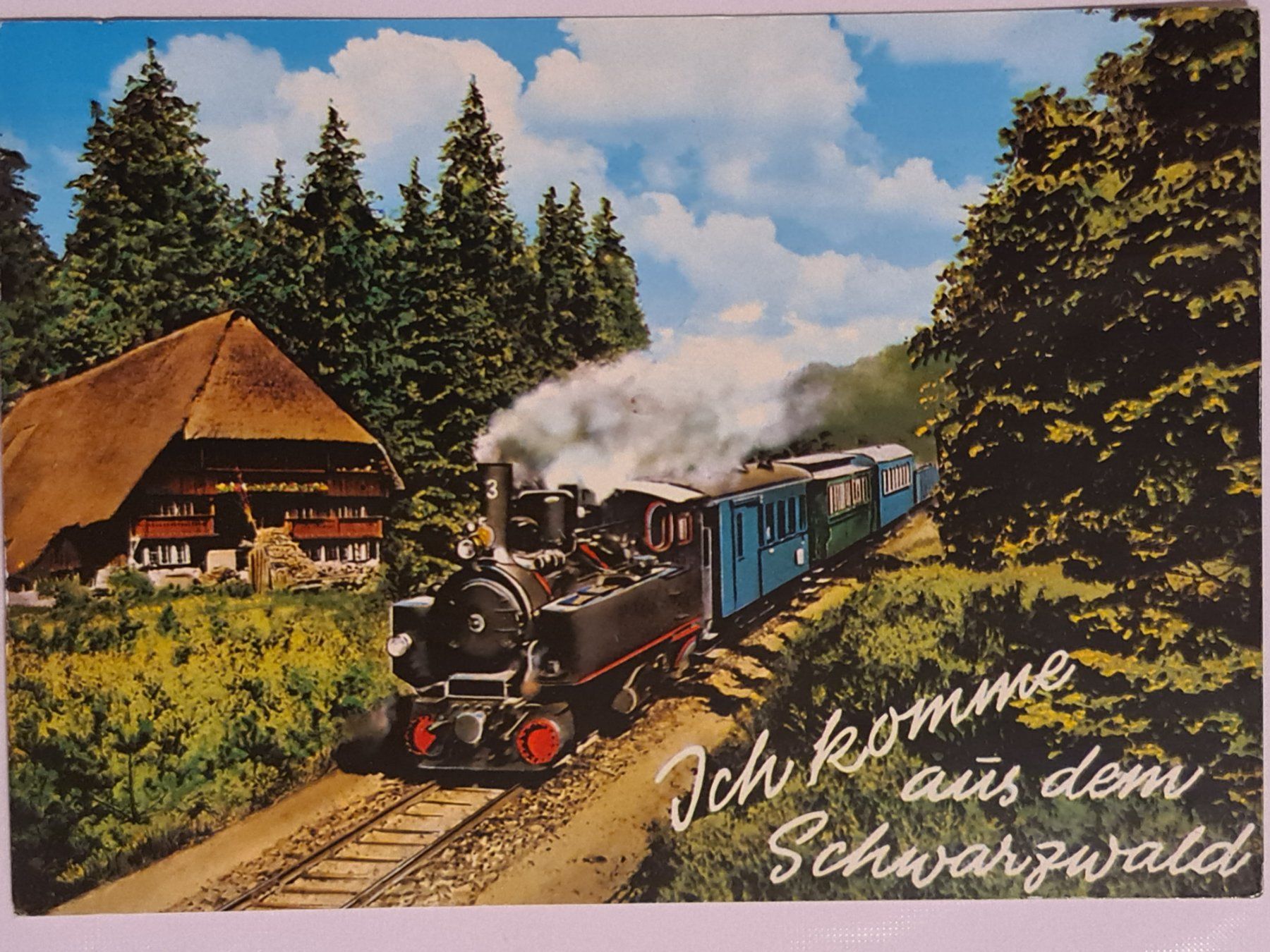 Cartoline postali: Alte Postkarte Dampflok Schwarzwald – Usato da Dintikon venduto da Vexi