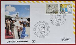 VATIKAN FLUGPOST AL ITALIA PAPST REAGAN FLORIDA USA 1987