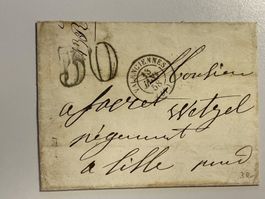 1858 France Taxbrief Velenciennes-Lille