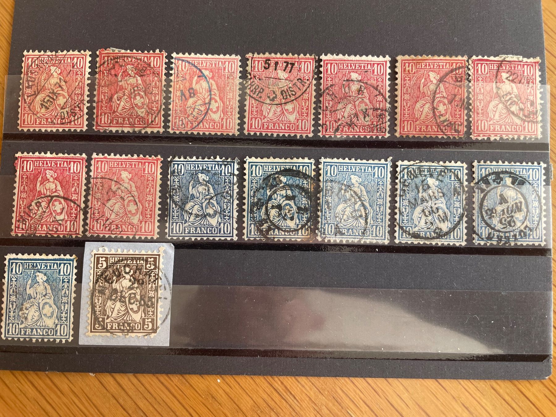Alle Briefmarken: 16 "Helvetia assise" dès 1865 – Gebraucht aus Sonceboz-Sombeval von Comment2