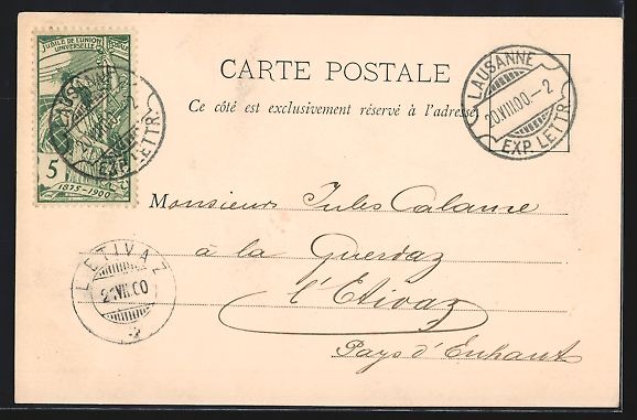 Cartoline postali: AK Lausanne, Le Solitude, 1900 – Usato da Berlin venduto da bartko-reher 1