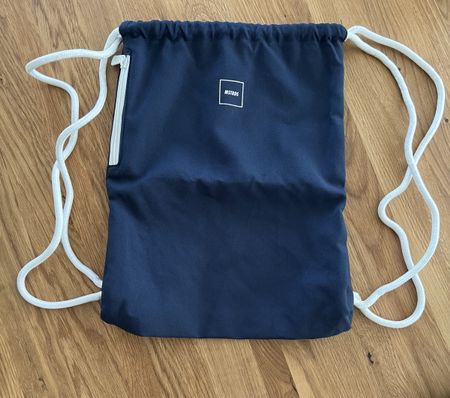 Turnbeutel Sportbeutel Gym Bag Navy Blau Weiss
