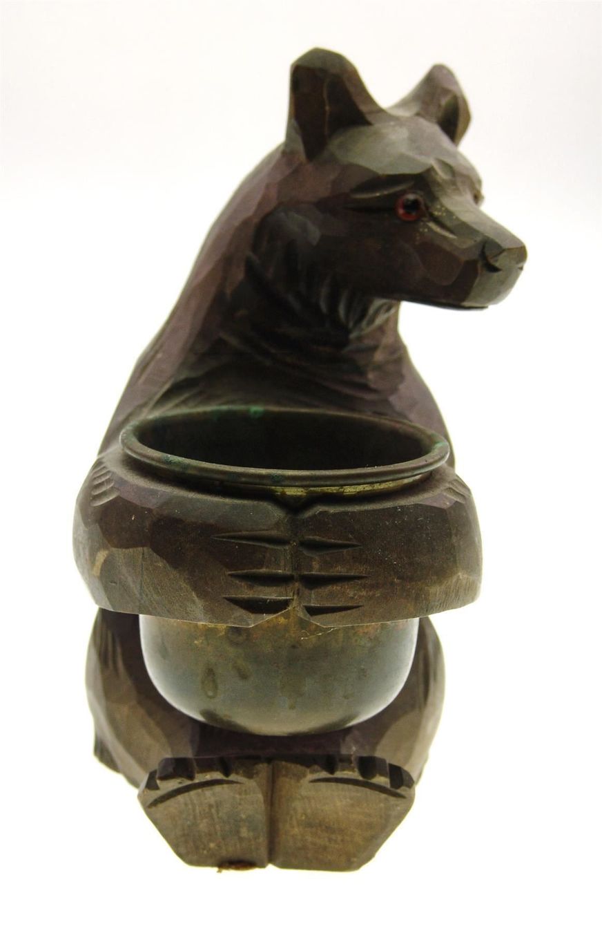 Sculture & Statue: Alter wunderschöne sitzende Brienzer Bär mit Schale – Usato da Langenthal venduto da TolleGeschenke2026
