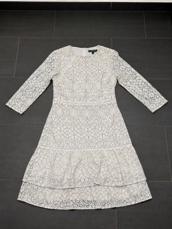 Lauren Ralph Lauren Lace Drop-Waist Kleid aus Spitze Weiß/Sc
