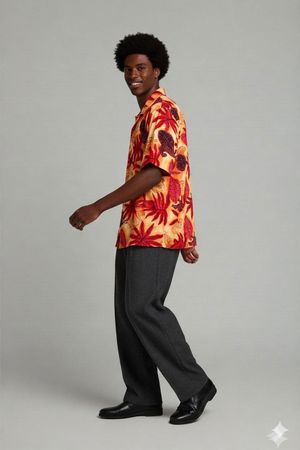 Luxury Kent Tropisches Hawaiihemd - Leuchtendes Orange &