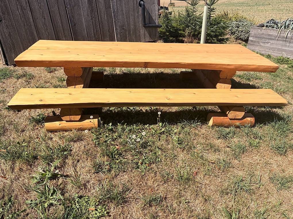 Tischset: Gartentisch-Bankkombination Blockbau – Neu (gemäss Beschreibung) aus Heitenried von Sonata72 1