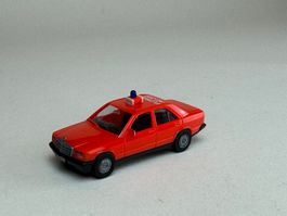 Herpa Mercedes 190 E Feuerwehr leuchtorange Florian AG 200