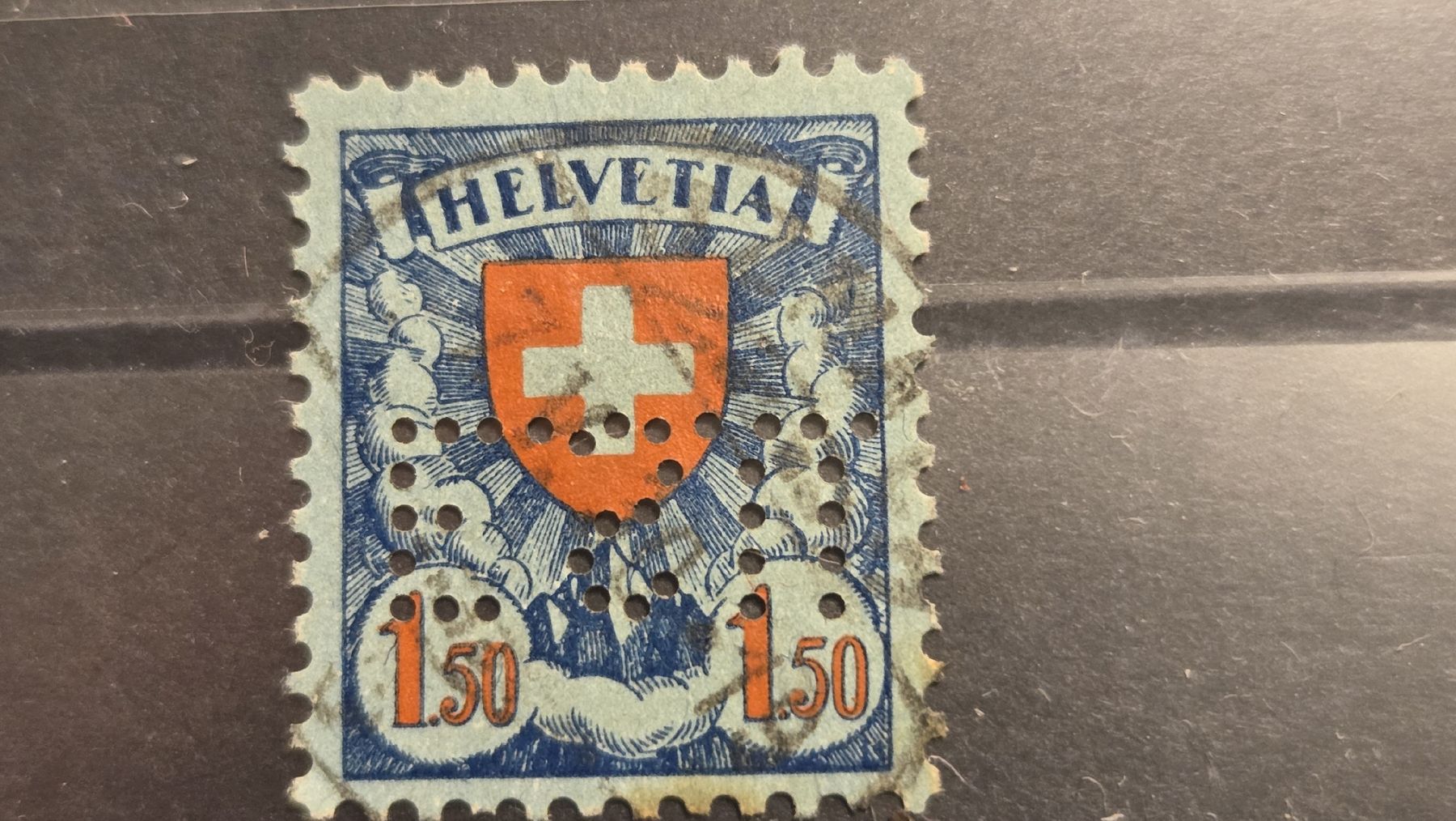 Alle Briefmarken: Perfin  1.50 CHF E.S.U – Gebraucht aus Arni AG von Moth68