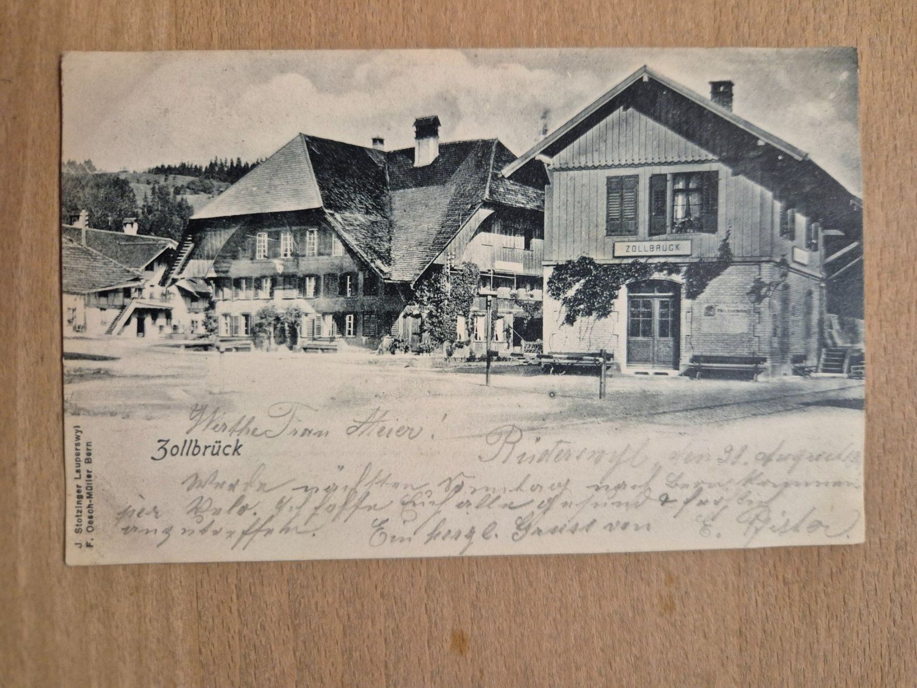 Cartoline postali: AK Zollbrück 1901 – Usato da Schlosswil venduto da donmarcos62