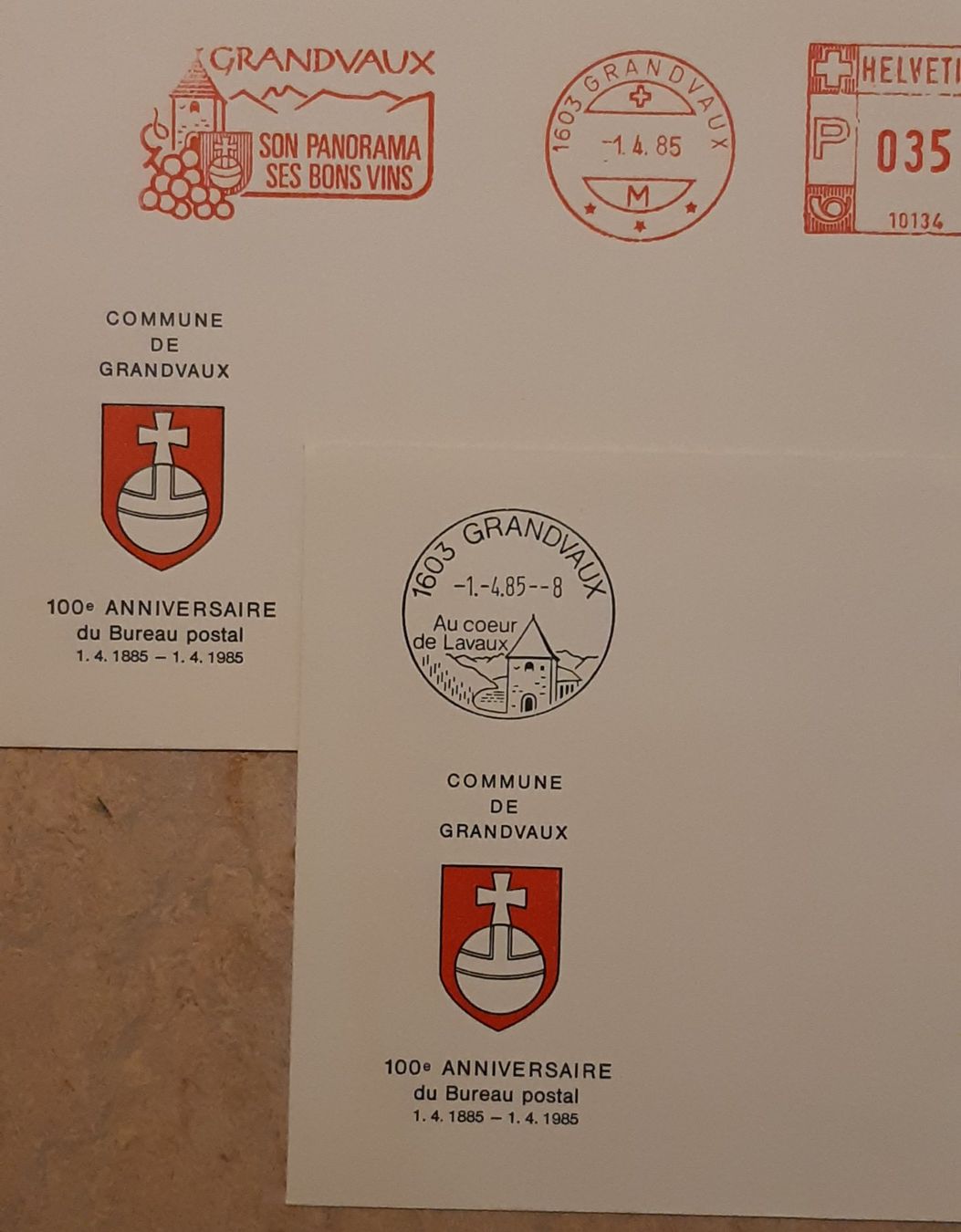 Documenti: Grandvaux  100 ans du bureau postal – Nuovo (secondo la descrizione) da Biel/Bienne venduto da Ligurie 1