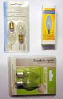 Glühbirnen 4 x E14, 7 W und 1 x E12, 10 W  **NEU**