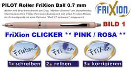 Pilot Roller Frixion CLICKER Ball 07 ** ZONE ** ROSE / PINK