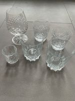 Set mit 6 Gläser, geschliffenes Glas
