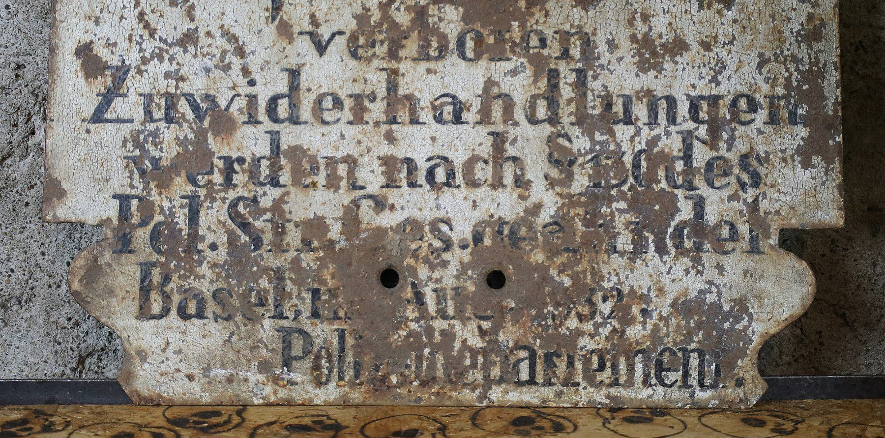Insegne: Blechschild, Eisenschild "Basel, Verbot, Fussball" – Usato da Birrwil venduto da brandschatz_birrwil 2