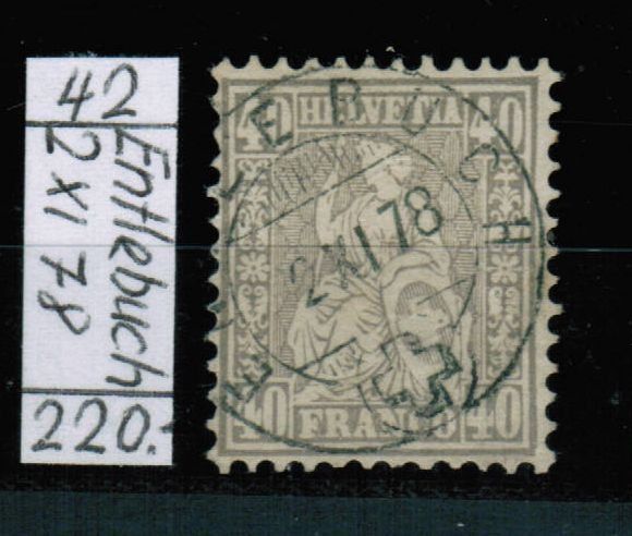Tutti i francobolli: Si.Helvetia Nr.42 - ENTLEBUCH – Usato da Bern venduto da peri02