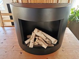 Bioethanol Kamin Ofen Feuer inkl. passendem Keramik Holz