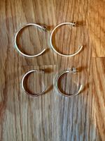 Modeschmuck - Zwei Paar Creolen Ohrringe silberfarben