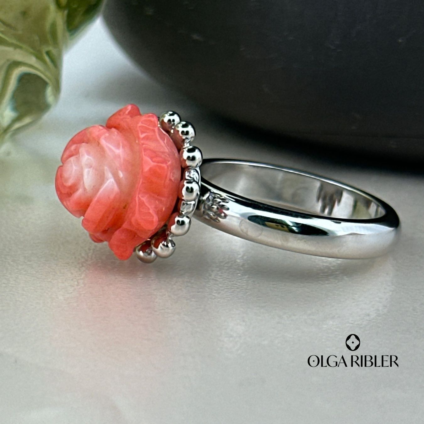 Olga Ribler Anelli: Edelstahl Ring mit Coralle, Ringgrösse 61 – Nuovo (secondo la descrizione) da Luzern venduto da Schmuckoutlet 4