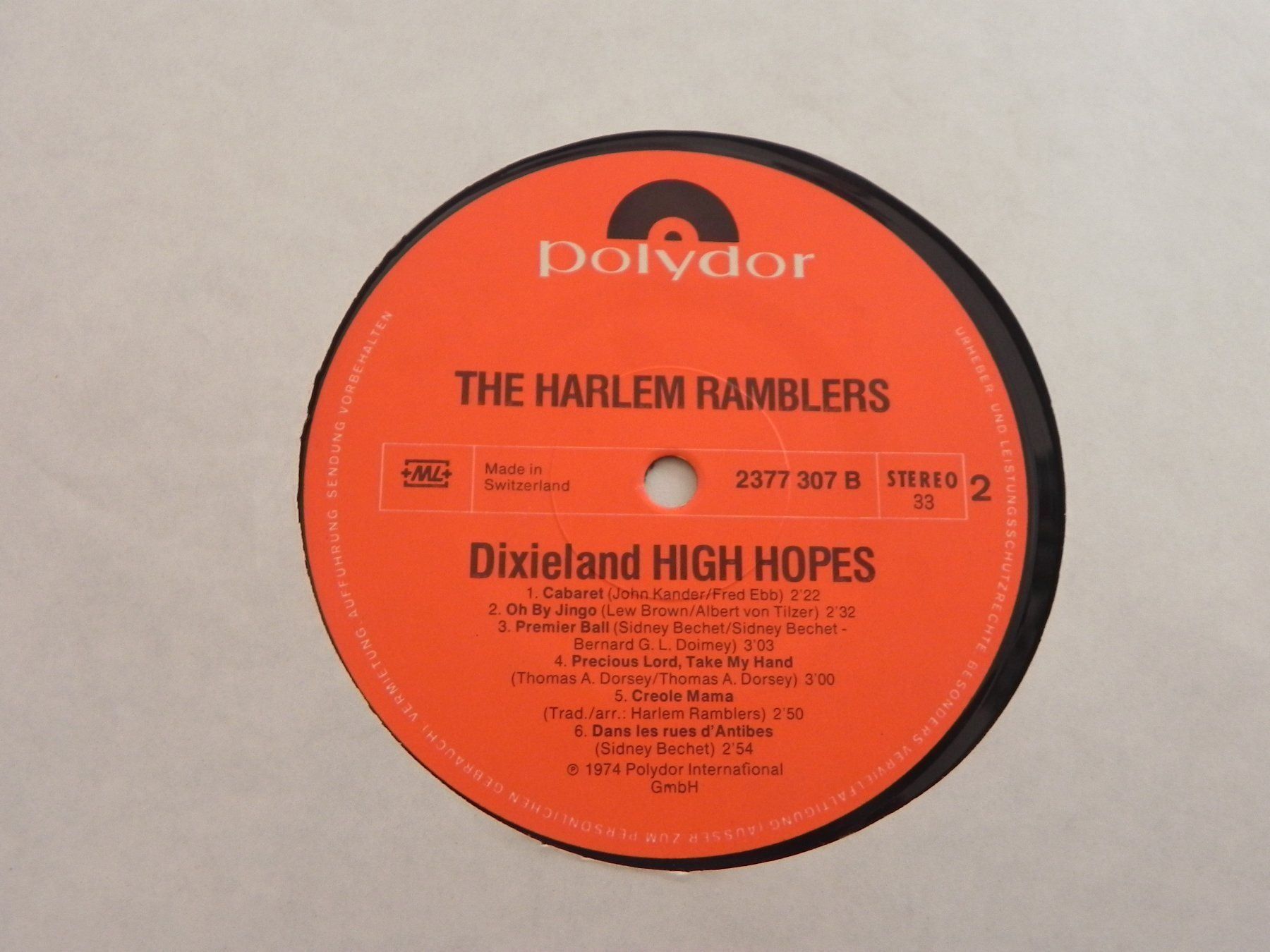 Dischi in vinile: LP CH Jazz The Harlem Ramblers Autogramm – Usato da Siebnen venduto da krimsie 3