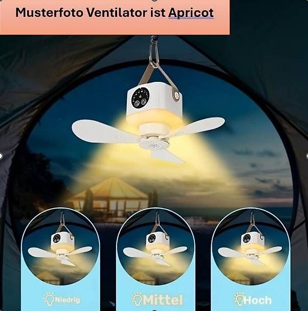 Ventilatori: Neuer mobiler Deckenventilator (Apricot), mit Licht – Nuovo e nell'imballaggio originale da Altenrhein venduto da marcow313 2