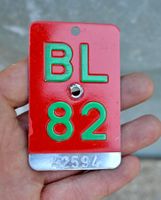 Velonummer BL von 1982 - Basel-Land