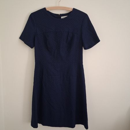 Veronika Maine Blue Dot Dress Elegant Size 12