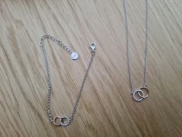 Xenox Set Kette Armband Silber rhodi neuwertig