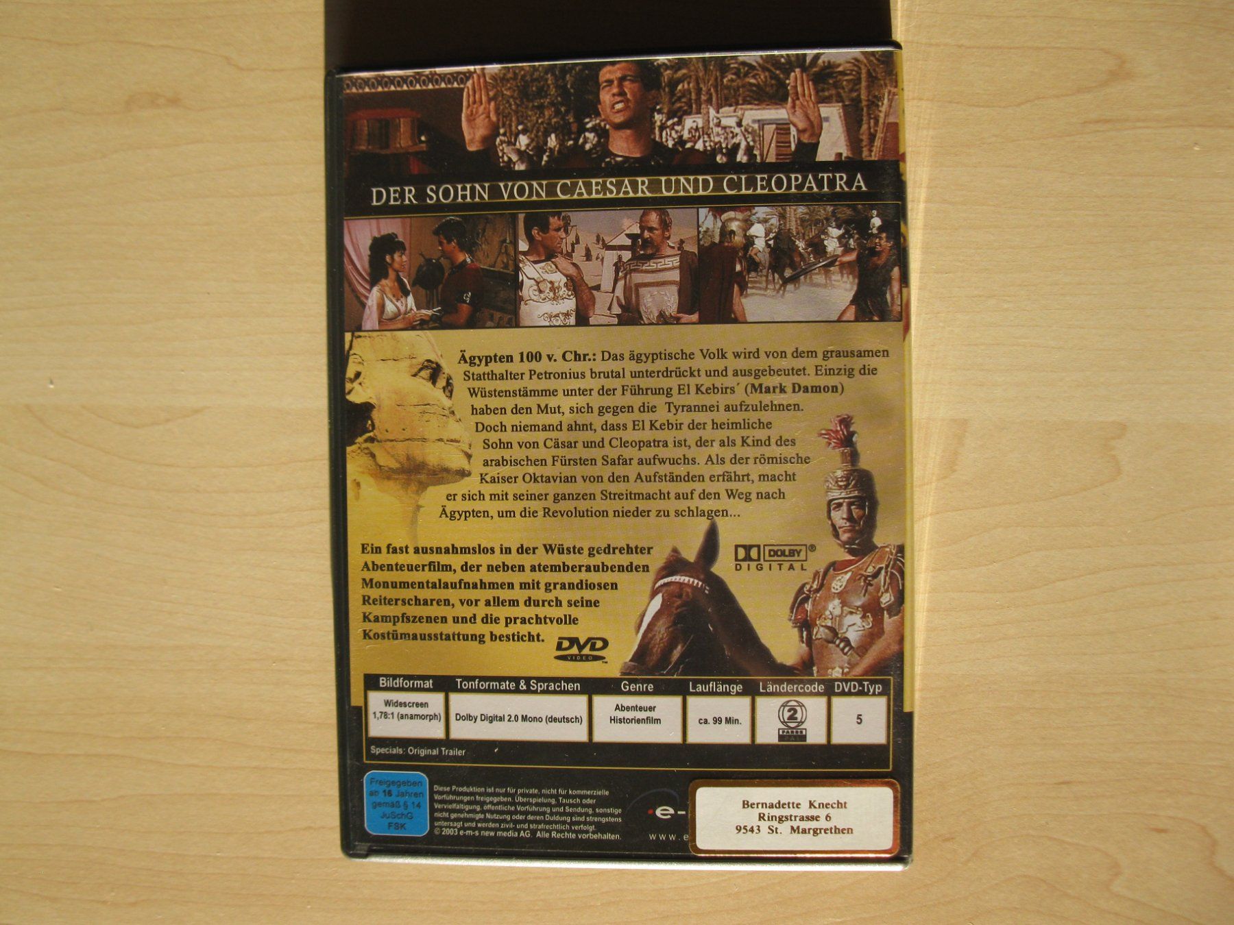 Tutti i DVDs: DVD - Der Sohn von Caesar und Cleopatra – Usato da St. Margarethen TG venduto da Schachmatt 1