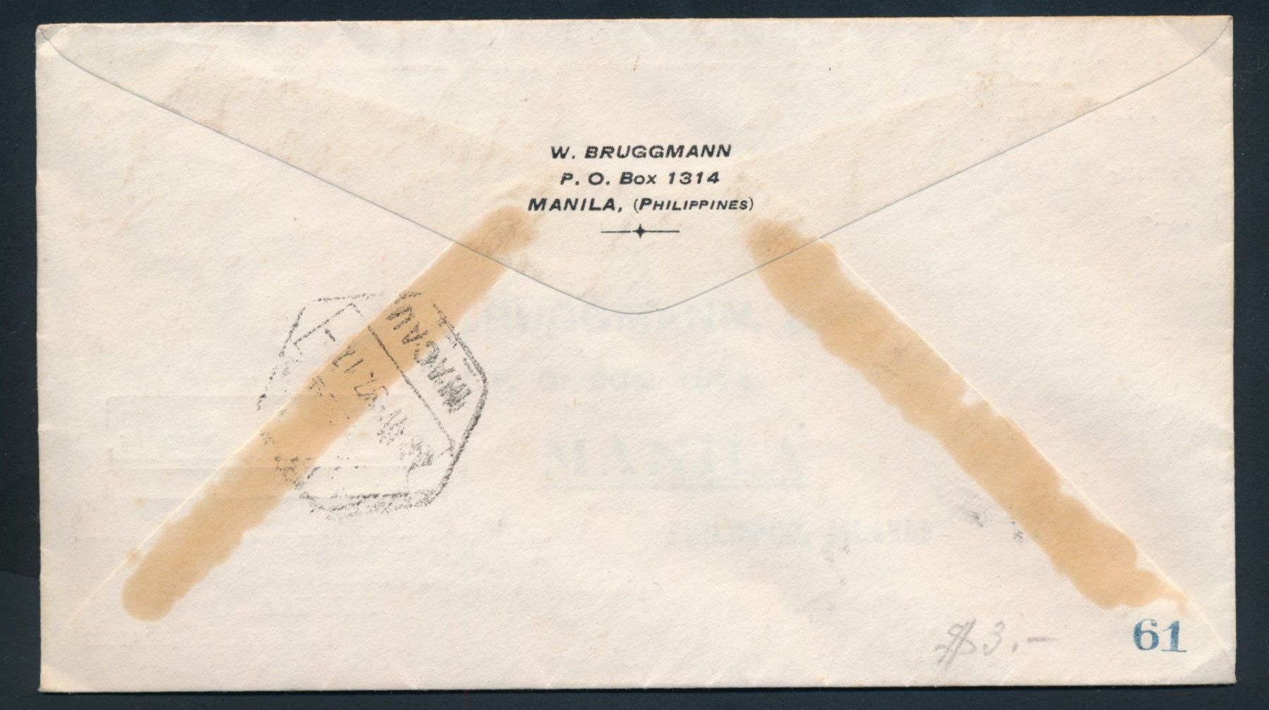 Tutti i francobolli: Flugbeleg: first flight Manila - Macau 1937 – Usato da Bonau venduto da Profila3 1