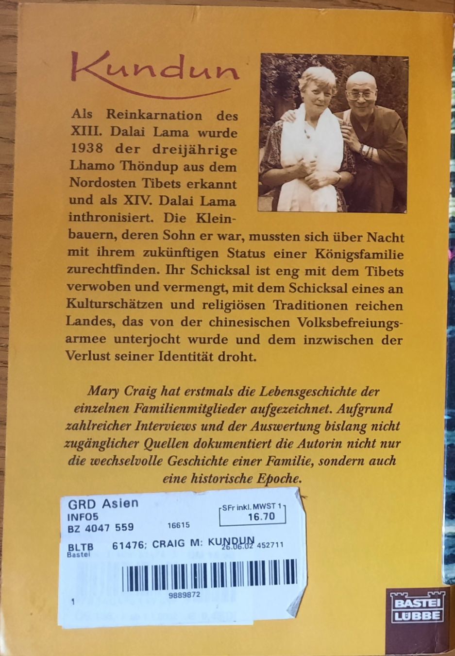 Bücher: Kundun, Mary Craig – Gebraucht aus Mülchi von Lisa_Soleil 1