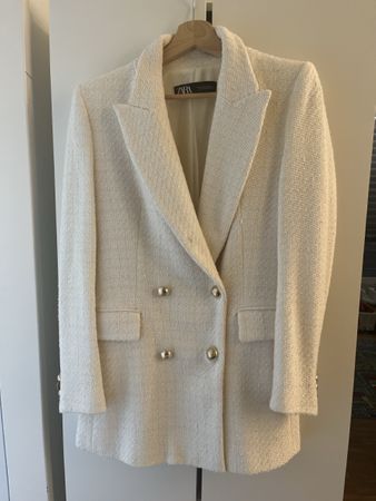 Blazer ZARA doppiopetto bianco taglia M ottime condizioni