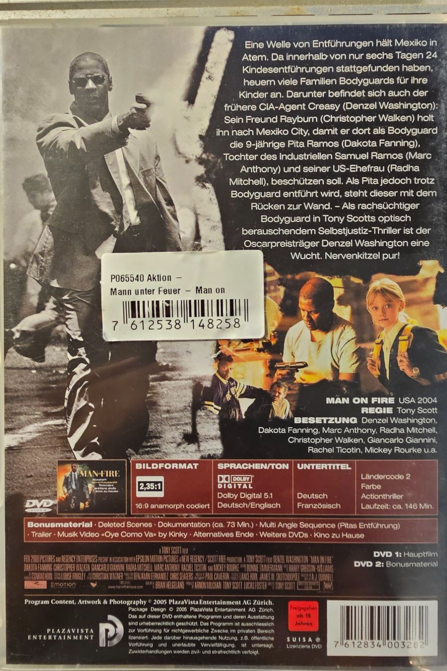 Tous les DVDs: Man on fire – D'occasion à Wahlen b. Laufen par Cg10 1
