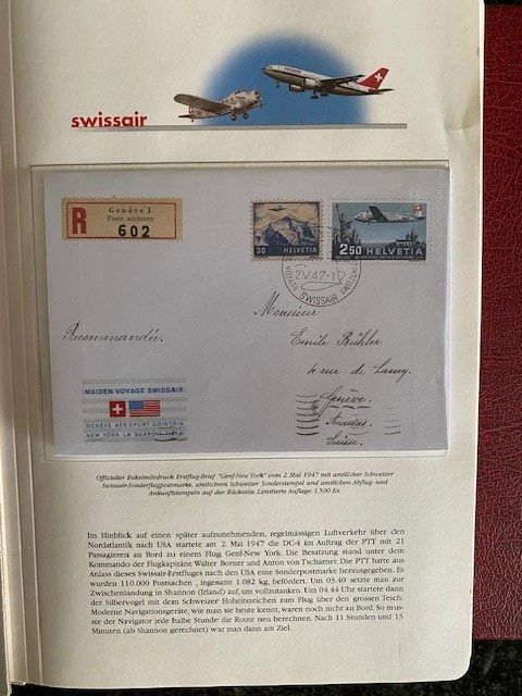 Alle Briefmarken: Swissair Album mit ca. 60 Erstflugbriefen – Gebraucht aus Canobbio von cog_bp5c 4
