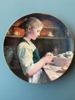 Wandteller Kartoffelschälendes Mädchen, A. Anker, 1990