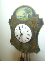 Antike Wanduhr handgemaltes Bild Wanduhr Schwarzwälderuhr