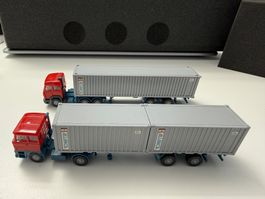 Wiking 2x Sattelschlepper mit Alianca Container / HO