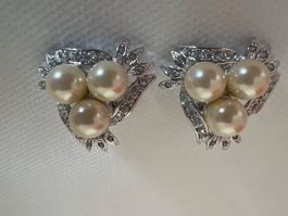 Elegante Ohrclips mit Perlen und Strass, Vintage Stil ✨ (53)